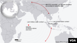 MH 370, Possible last known position