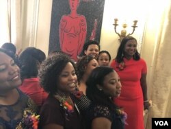 Haitian Ladies Brunch organizing committee watches as Ambassador Paul Altidor praises their hard work to plan the popular annual event, Oct. 7, 2018. (Photo: S. Lemaire / VOA)