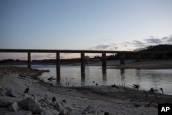 Cape Town's main water supply from the Theewaterskloof dam outside Grabouw, Cape Town, Feb. 1, 2018.