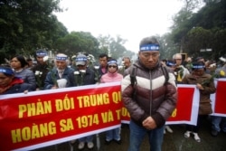 Một cuộc biểu tình lớn ở Hà Nôi hồi năm 2017 đánh dấu ngày Trung Quốc chiếm Hoàng Sa vào năm 1974