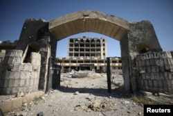 A general view shows a former Islamic State prison in the town of Tabqa, after the Syrian Democratic Forces captured it from Islamic State militants this week, May 12, 2017.