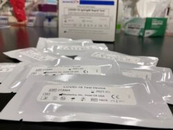 A new blood test to check for immunity for coronavirus disease (COVID-19) is seen at a lab in Los Angeles, California, U.S. March 26, 2020. REUTERS/Alan Devall