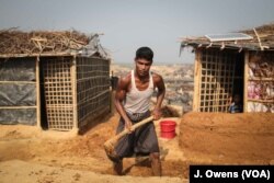 Building work continues in the newest part of Kutapalong camp. Mosques, schools and homes are constructed daily.