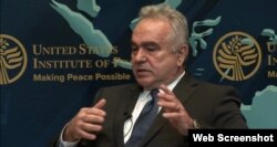 美国国安会印太事务协调员坎贝尔11月19日参加美国和平研究所(USIP)会议 （USIP 会议视频截图）