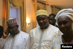 Gambia's President Adama Barrow is seen in Dakar, Senegal, Jan. 20, 2017.
