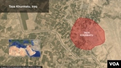 Map of Taza, Iraq. (VOA/Mark Sandeen)