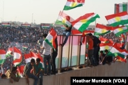 Supporters say international calls to postpone the vote have no impact on their enthusiasm for the referendum in Irbil, Kurdistan Region of Iraq, Sept. 22, 2017.