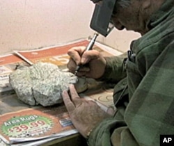 Using precise drills, employees at the Denver Museum of Nature and Science clean the Ice Age fossil finds.