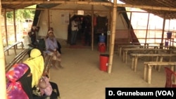 The waiting area at the outpatient clinic of a Doctors Without Borders hospital in a Rohingya refugee camp.