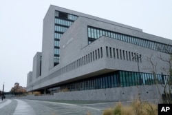 FILE - Exterior view of the Europol headquarters in The Hague, Netherlands, Feb. 22, 2016.