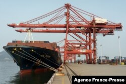 Xitoy-Qozog'iston logistika bazasi, Lianyungang, Xitoy, 17-sentabr, 2021