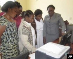Nursing students learn about the importance of technology at a hospital in a rural part of Tanzania.