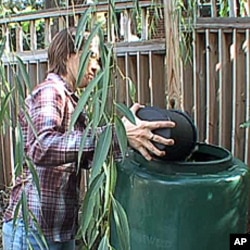 Washington, DC resident Ingrid Drake composts all year long - both in the backyard and in her basement.