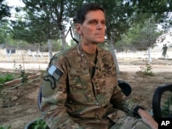 Army Gen. Joseph Votel speaks to reporters May 21, 2016 during a secret trip to Syria.