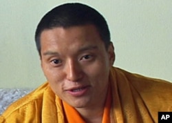 Ngawang Sherdrup Chokyi Nyima speaking during VOA interview at his monastery