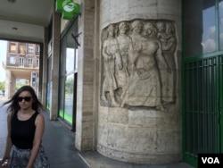 Budapest's architecture has reminders of foreign domination during the 20th century. Many Hungarians, wary after Nazi occupation and decades of Soviet-imposed Communism, refer to Brussels as "the new Moscow" - a reflection of growing Euroscepticism. (L. Ramirez/VOA)