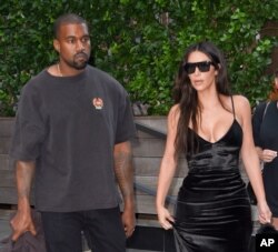 Kim Kardashian and Kanye West are seen in New York City, Sept. 14, 2016.