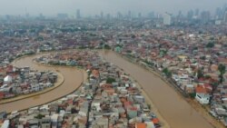 Kawasan banjir di sekitar Sungai Ciliwung, Jakarta 2 Januari 2020.