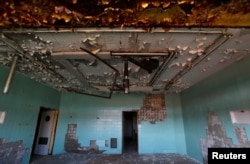 A room of a surgery department of a former Soviet military hospital, which lies derelict since 1991 when the last Russian troops left Hungary, is seen in Budapest, Hungary, May 22, 2017.