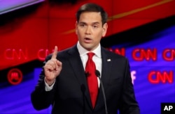 Marco Rubio makes a point during the CNN Republican presidential debate at the Venetian Hotel &amp; Casino on Tuesday, Dec. 15, 2015, in Las Vegas.