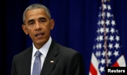 President Barack Obama speaks about last Saturday's bombing in Manhattan's Chelsea neighborhood in New York, Sept. 19, 2016.