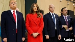 FILE - Republican U.S. presidential candidate Donald trump and his wife Melania.