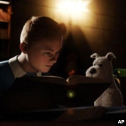 Tintin (Jamie Bell) and Snowy in "The Adventures of Tintin"