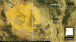 Map shows Vanderwagen, N.M., an unincorporated community on the Navajo Nation.
