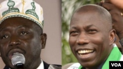 Baciro Djá, líder da API - Cabas Garandi (esq), e Domingos Simões Pereira, líder da PAI - Terra Ranka (dir). (Foto de Arquivo)