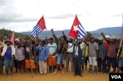 Salah satu demonstrasi para aktivis Organisasi Papua Merdeka (OPM). (Foto: Courtesy)