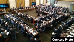 Suasana pertemuan tingkat menteri pada Konferensi Jenewa tentang Afghanistan di Jenewa, Rabu 28/11 (Courtesy: Kemlu RI).