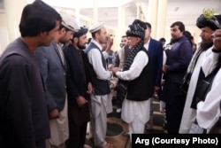 Afghan President Ashraf Ghani speaks to residents of Ghazni.