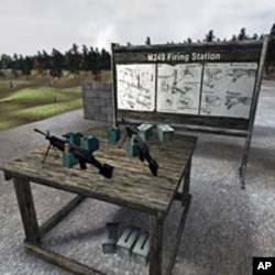 Learning how to handle an M249 machine gun is part of America's Army weapons familiarization training program.