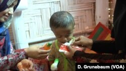 Children with severe acute malnutrition are fed special therapeutic food that’s full of protein, vitamins and minerals.