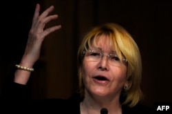 Venezuela's Attorney General Luisa Ortega speaks during a press conference in Caracas, July 31, 2017.