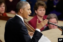 President Obama delivering the State of Union address