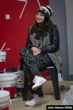 Sara Rahouly, a rapper and singer for the One Voice Team, in the group's offices.