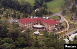 FILE - An aerial view shows Turkish-born Muslim cleric Fethullah Gulen's worship and retreat Center in rural Saylorsburg, Pennsylvania, July 9, 2013.