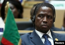 FILE - Zambia President Edgar Lungu