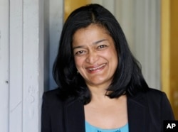 State Sen. Pramila Jayapal, D-Seattle, poses for a photo in Seattle on April 20, 2016.