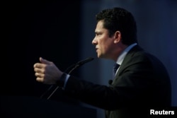 Brazilian Federal Judge Sergio Moro attends a speech at the Estoril Conferences in Estoril, Portugal, May 30, 2017.