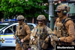 UKRAINE – Soldiers of Ukrainian special forces during the celebration of the Heroes' Day. Khmelnytskyi City, 2019
