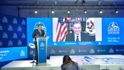 Gabrijel Eskobar, zamenik pomoćnika američkog državnog sekretara za evropska i evroazijska pitanja tokom učešća na 2BS forumu u Budvi ((Foto: Twitter/acm_ascg))