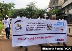 A number of civil society organizations came together, inviting the community to talk about violence against women openly, Kampala, Uganda, Dec. 5, 2015.