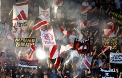 Navijači Zrinjskog tokom utakmice protiv Malmea u Širokom Brijegu 2019. godine. Foto: EPA-EFE/FEHIM DEMIR