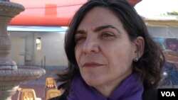 Ellie Hidalgo, pastoral associate at Dolores Mission Catholic Church and School, says immigration raids are dividing immigrant families. (M. O'Sullivan/VOA)