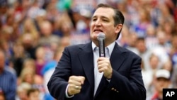 FILE - Republican presidential candidate Senator Ted Cruz speaks at a rally March 19, 2016, in Provo, Utah. Cruz continues to challenge Trump’s rise toward the nomination, charging that the billionaire is not a true conservative.