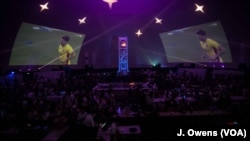 Projectors beam out the games onto the sides of the dome.