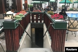 A stairway leading to a Vietnam war-era bomb bunker entrance is seen at the French colonial-era Sofitel Legend Metropole Hotel, ahead of the North Korea-U.S. summit in Hanoi, Vietnam, Feb. 26, 2019.