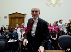 U.S. Special Representative for Venezuela Elliott Abrams arrives to testify before the House Foreign Affairs subcommittee hearing on Venezuela on Capitol Hill in Washington, Feb. 13, 2019.